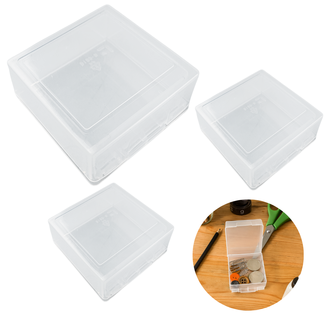 3 Piece Small Plastic Storage Boxes | Different Sizes  - TJ8730