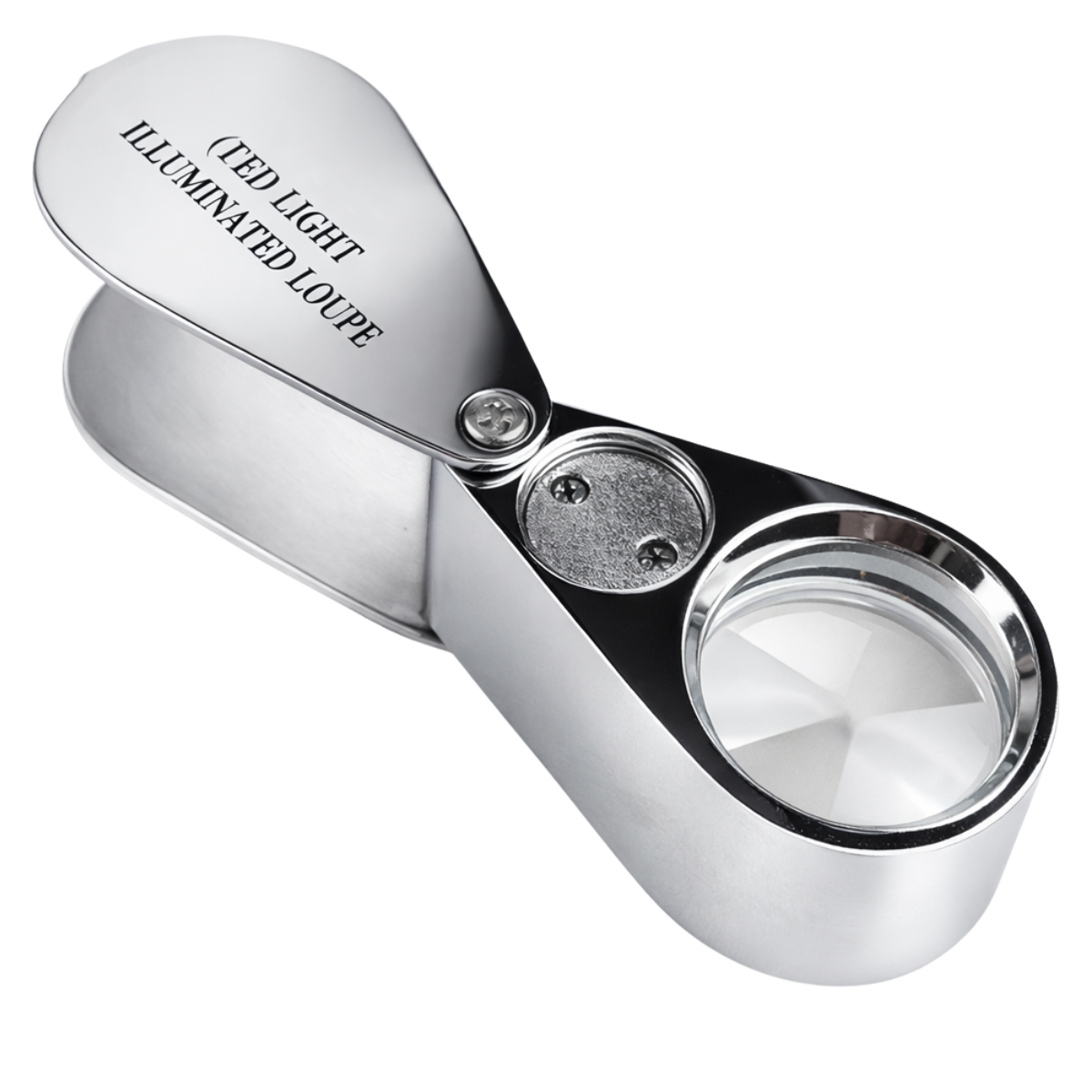 10X Triplet Glass Jeweler’s Loupe with LED Light – Chrome Finish (MG-92120)