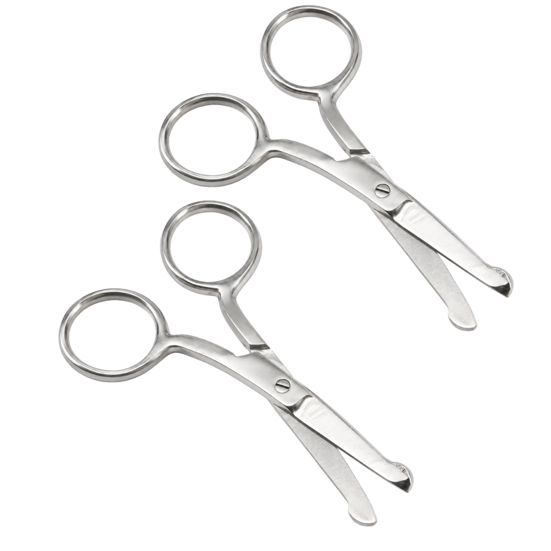 3.5" Safety Nose Bandage Cutting Scissors, Stainless Steel Rounded Tip First Aid Scissors for Emergency Kits, Bandage Removal & Medical Use, Pack of 2 - SC-40352-Z02