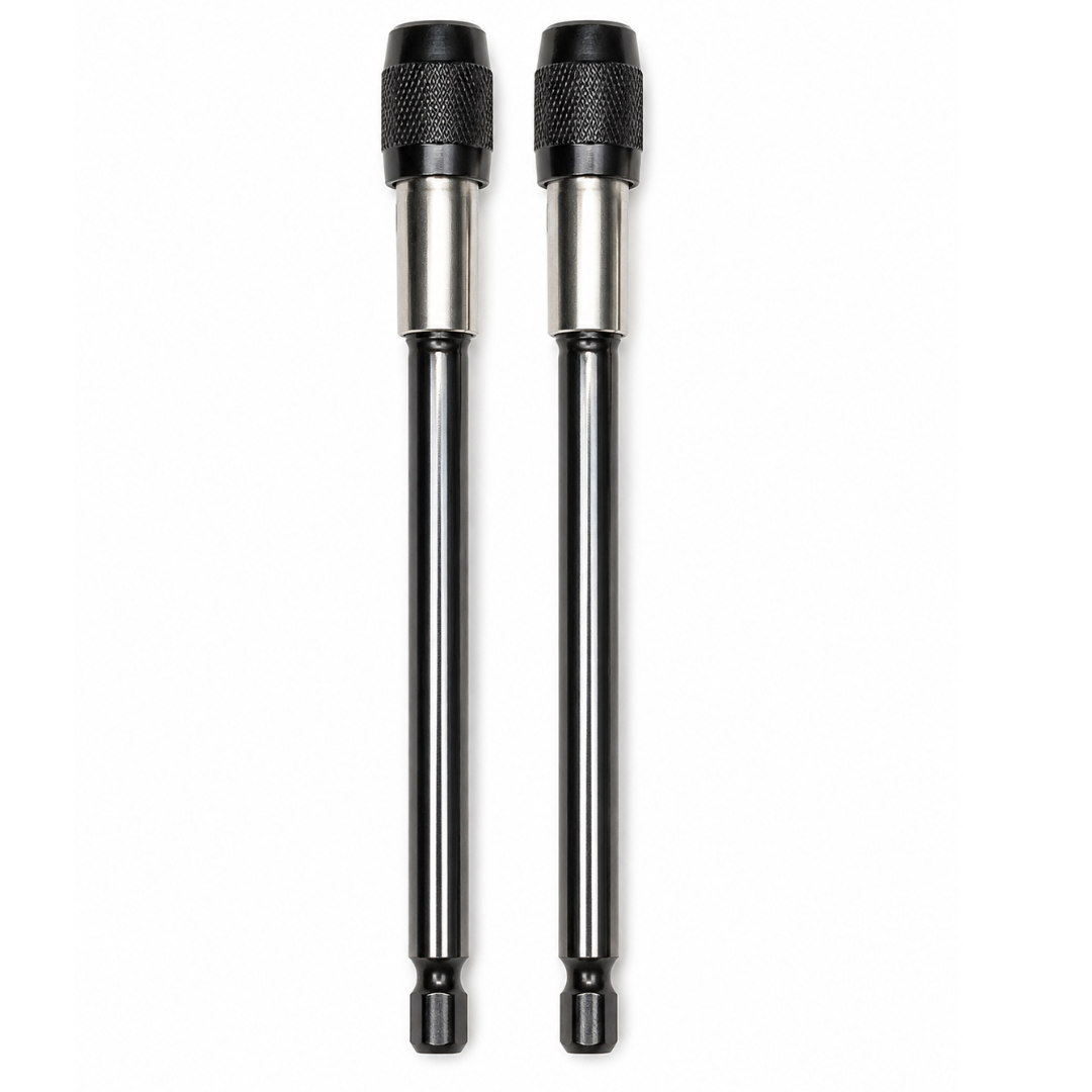 2 Piece Quick Change Drill Bit Extension Adapters, 1/4 Inch Hex Shank, 150mm Flexible Screwdriver Bit Holder Set