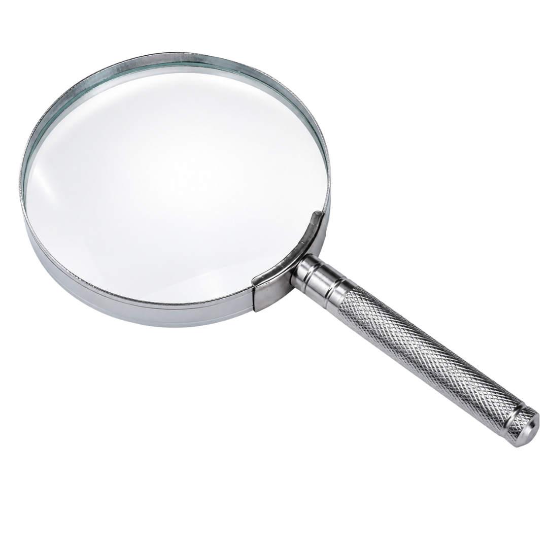 2X Power Handheld Magnifying Glass with 3-Inch Glass Lens, Steel Rim & Handle, Lightweight Reading Magnifier for Books, Maps, Receipts, Travel and Everyday Use