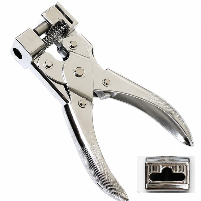 6 Inch Airplane Hole Punch Tool for Hanging Tags, Cards and Retail Packaging – Heavy-Duty Chrome-Plated Zinc Alloy Hand Punch – TP4406-DH