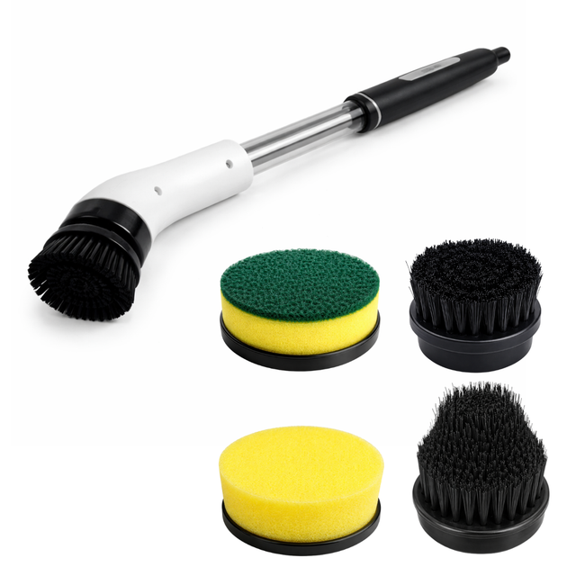 Cordless Electric Cleaning Brush with 5 Interchangeable Heads – Rechargeable Multi-Purpose Scrubber for Bathroom, Kitchen, Floor & Car Cleaning