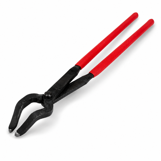 14 Inch Crucible Tongs with Curved Tips, Heavy Duty Metal Melting Tongs with Rubberized Grip Handles for Jewelry Casting, Refining, Foundry Work, Kilns, Molds, and Hobby Metalworking