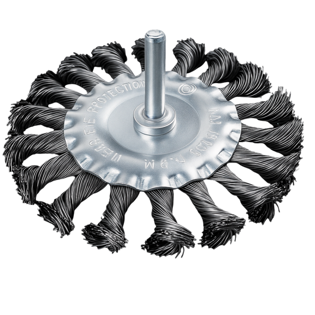 Professional Wire Wheel Brush with 1/4" Shank – For Drill Use, 11,000 RPM Max, Ideal for Weld Cleaning & Metal Prep