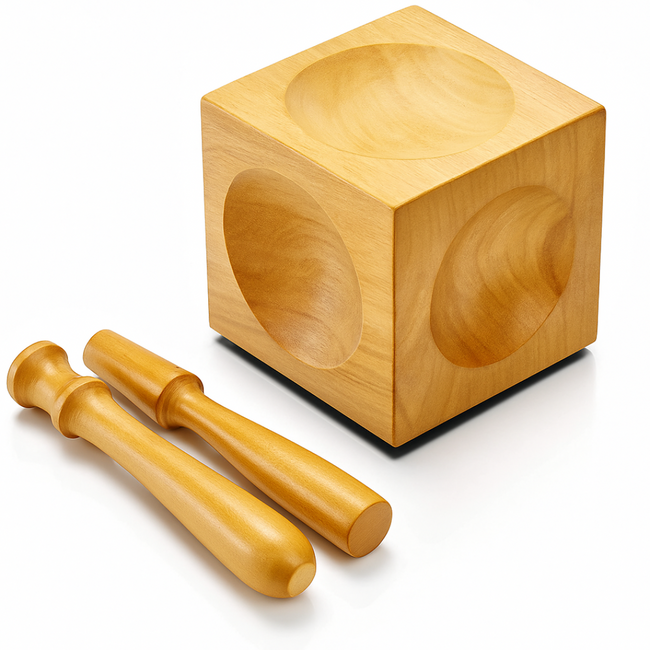 Wooden Dapping Block & Punches Set | Precision Shaping & Forming | Non-Marring Surface  - TJ01-09860