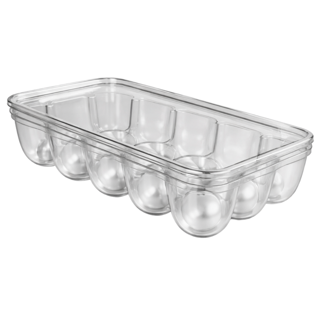 Plastic Egg Holder with Lid – 18 Egg Capacity, Stackable Refrigerator Egg Tray, BPA Free Clear Egg Storage Container