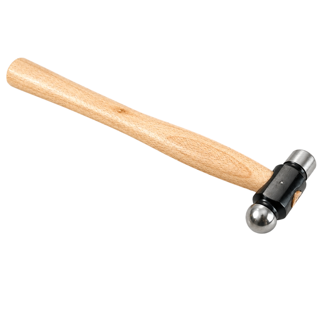 4 oz Ball Pein Jeweler’s Hammer with Wooden Handle – 10" Drop Forged Metalworking Hammer for Jewelry, Wire & Sheet Metal