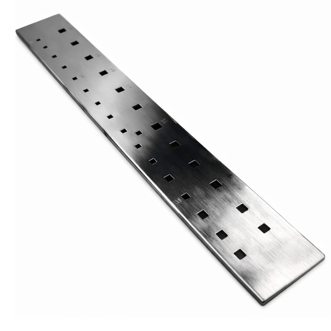 8" Square Draw Plate with 30 Holes – Forged Steel Wire Drawing Tool for Reshaping Round Wire into Square