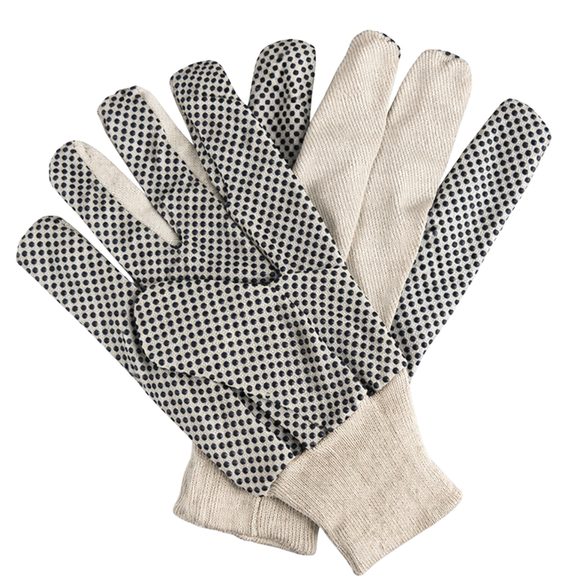 Ladies’ 9 oz Canvas Work Gloves with PVC Dots – Large (Pack of 6) | GL-07200-Z06