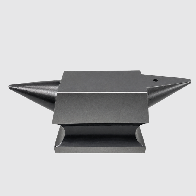Small Double-Horn Anvil, 4.5 Inch Case-Hardened Steel Jewelry Anvil with Round and Flat Horns and Threaded Mounting Base – TJ01-98915