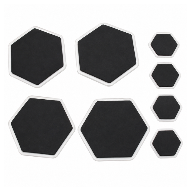 8 Piece Hexagon Furniture Sliders – 4 Large 7 Inch & 4 Small 4 Inch Furniture Moving Pads for Wood Floors & Carpet – Heavy Furniture & Appliance Floor Protectors