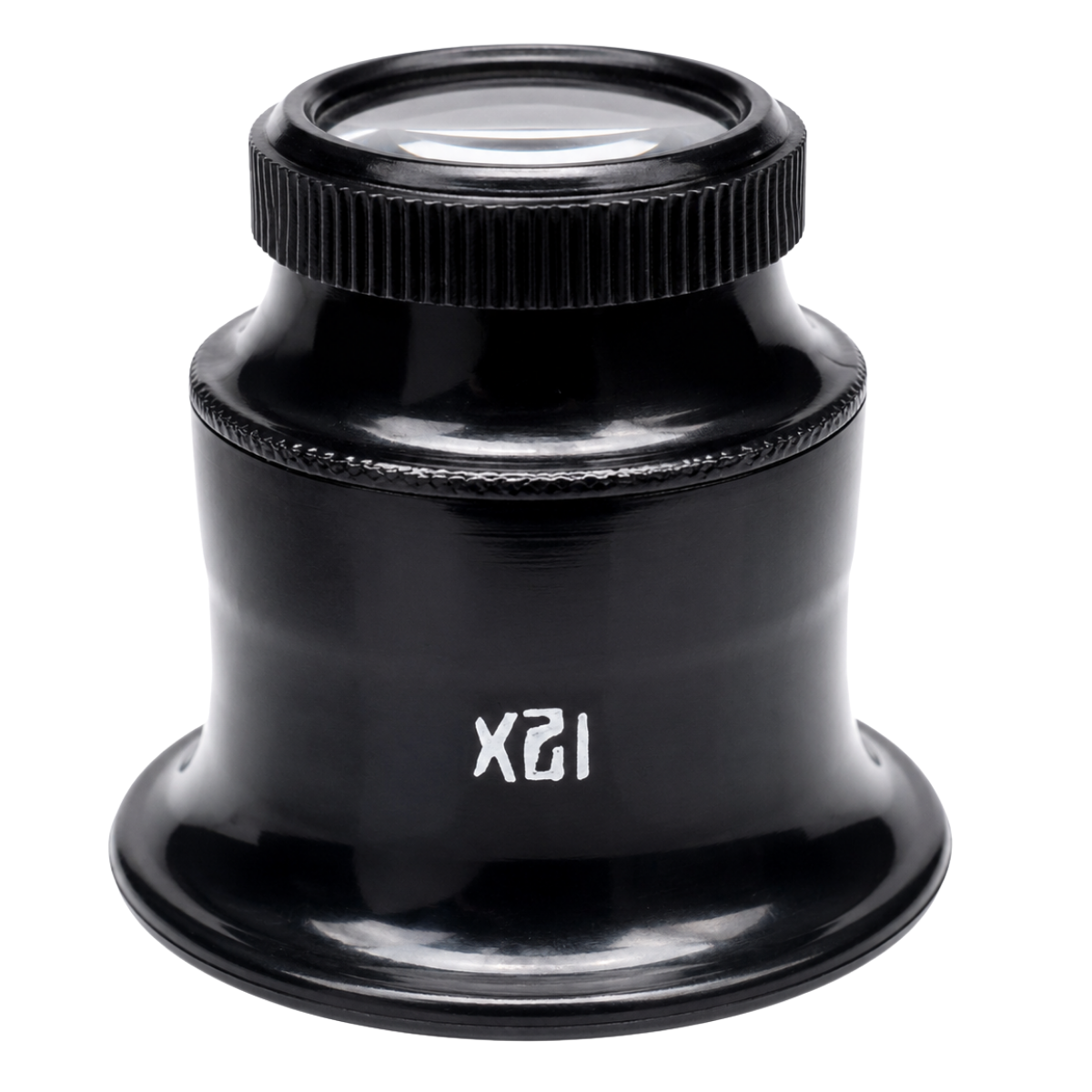 Black Double Lens Jeweler’s Loupe Magnifier, 12X, Compact Pocket Jewelry Inspection Loupe – MG-10950