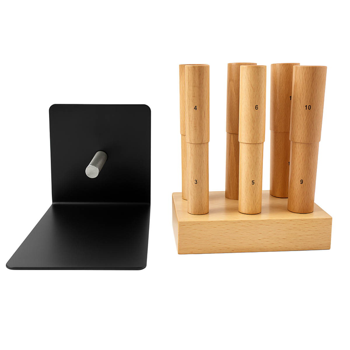 Wooden Step Mandrel Set for Rings | TJ-43810-86 | Steel Support Base | 3"-14" Ring Sizing | Wood Platform 4.5" x 3" x 1" | Precise Shaping & Wire Wrapping Tool!