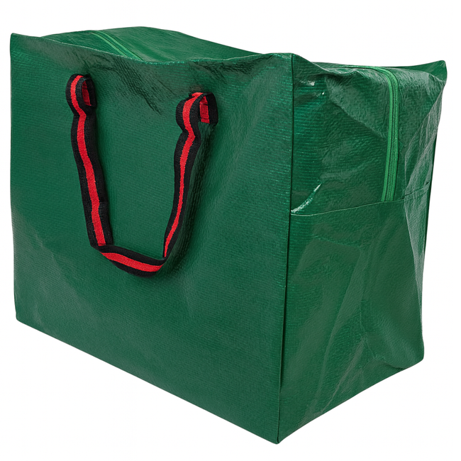 18 x 10 x 15 Inch Heavy Duty PE Woven Storage Bag with Zipper & Reinforced Handles – Large Soft-Sided Organizer for Clothes, Blankets, Tools & Household Storage