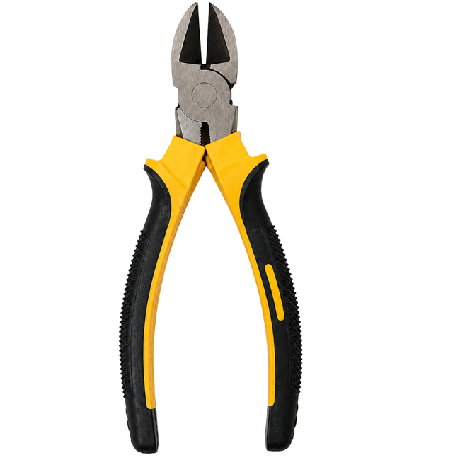 7" Side Cutter Pliers, Cast Metal Cutting Head, Textured Yellow & Black Sure-Grip Handles, Heavy-Duty Hand Tool for Workshop, Garage & Tool Box - TP-10039