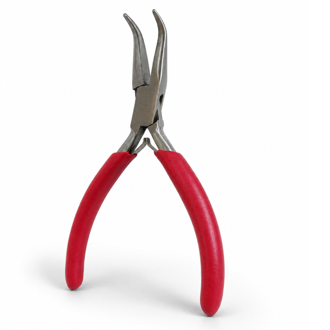 5-Inch Bent Long Nose Jewelry Pliers with Double-Spring Action, Steel Jaws and Vinyl Comfort Grips for Wire Bending, Beading and Crafts