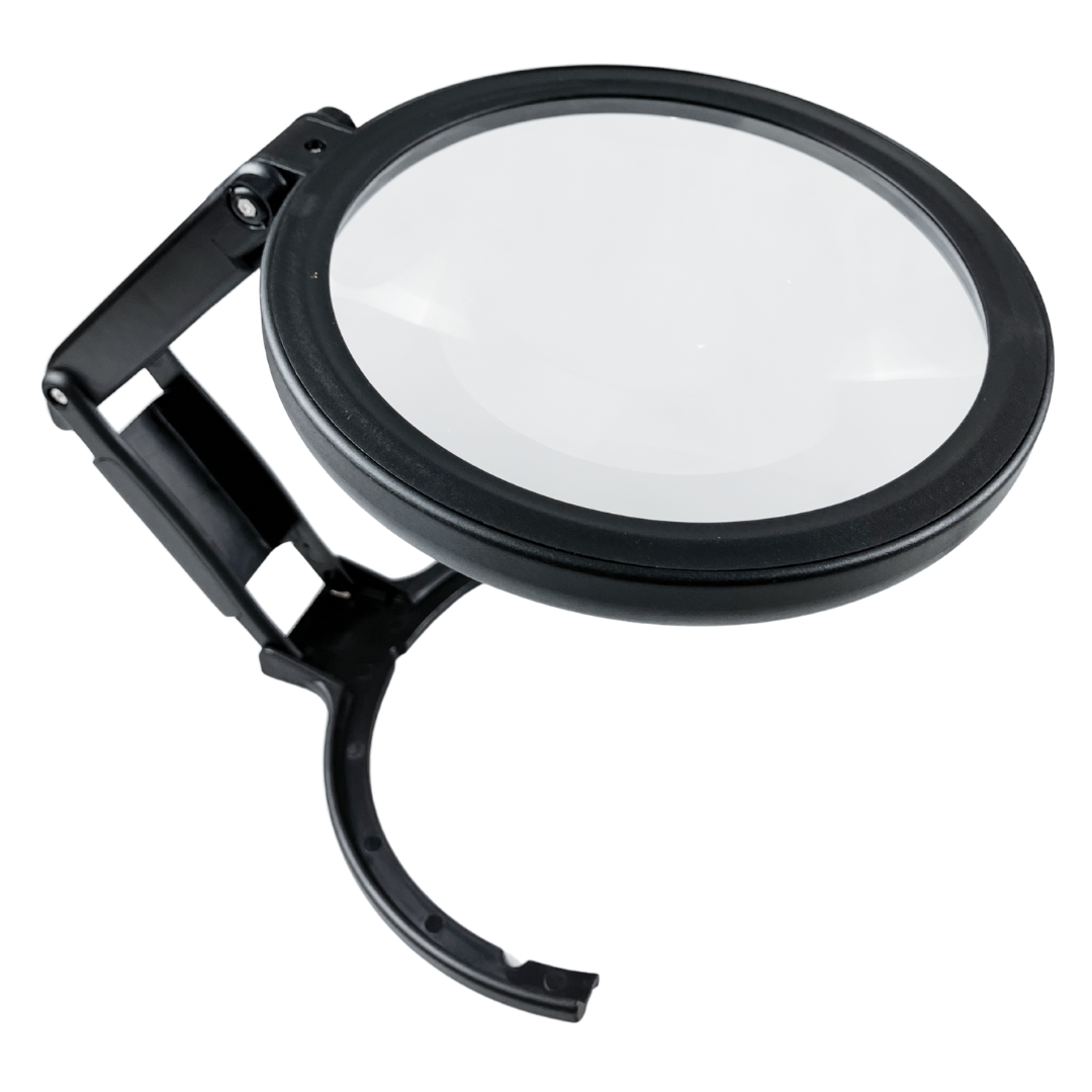 2x Jumbo LED Light Magnifier - 5 Inch Lens - Folding Stand For Hands-Free Operation  - MP-14547
