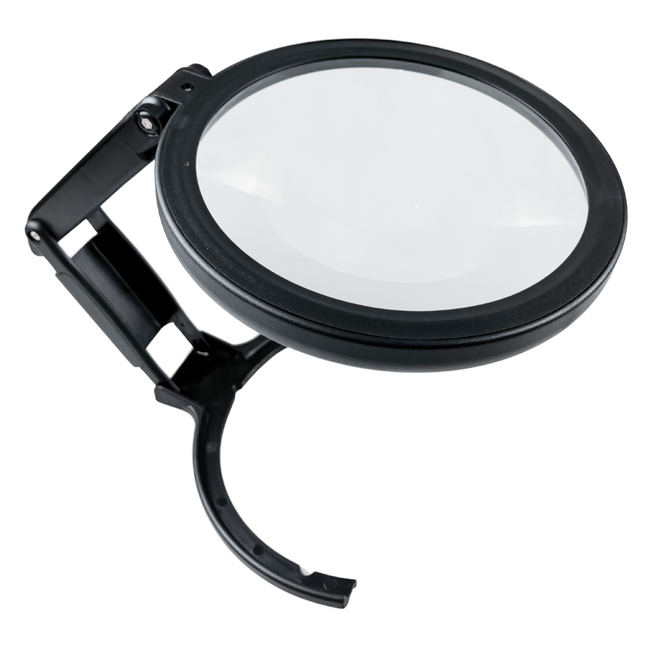 2x Jumbo LED Light Magnifier - 5 Inch Lens - Folding Stand For Hands-Free Operation  - MP-14547