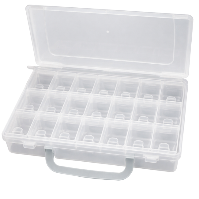 Clear Plastic Craft Box with 22 Storage Sections – TJ-13519
