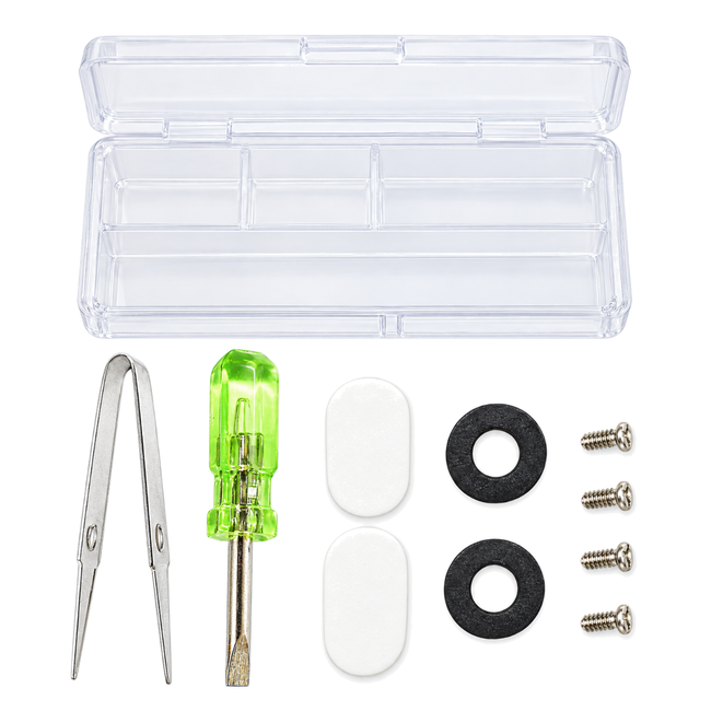 Eyeglass Repair Kit with Mini Screwdriver, Screws, Nose Pads, Tweezers & Hinge Rings – Compact Glasses Repair Set with Storage Case