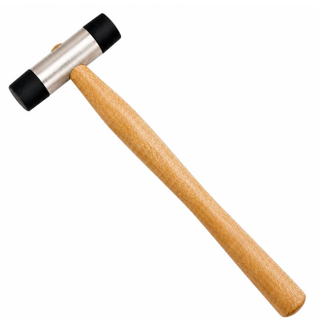 4.8 oz Black Nylon Double Headed Hammer, 9-1/2 Inch Jeweler’s Craft Hammer with Steel Frame and Solid Wood Handle, 5/8 Inch Non-Marring Striking Faces for Jewelry, Metalwork, Crafts, and Bench Work