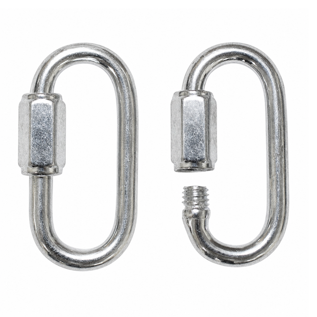 2-Pack 1/2 Inch Zinc-Plated Quick Links, Threaded Rigging Connectors, 2,200 lb Working Load Limit and 6,600 lb Breaking Strength for Secure Attachment