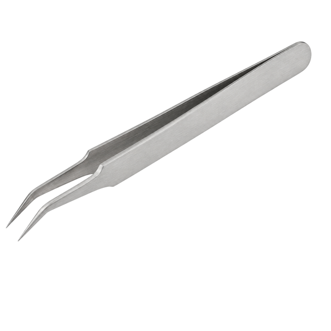 4-3/4 Inch Non-Magnetic Precision Tweezers with Needle Tip, Brushed Stainless Steel, Smooth Jaws for Electronics, Jewelry & Delicate Work – S1-08063