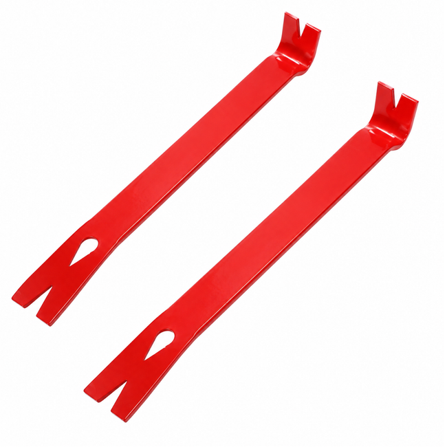 8 Inch Flat Pry Bar with Nail Puller and Beveled Ends, Heavy-Duty Steel Construction, Red, Pack of 2 – TZ02-06208-Z02