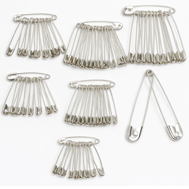 100 Pc. Assorted Size Safety Pins  - CR-10350