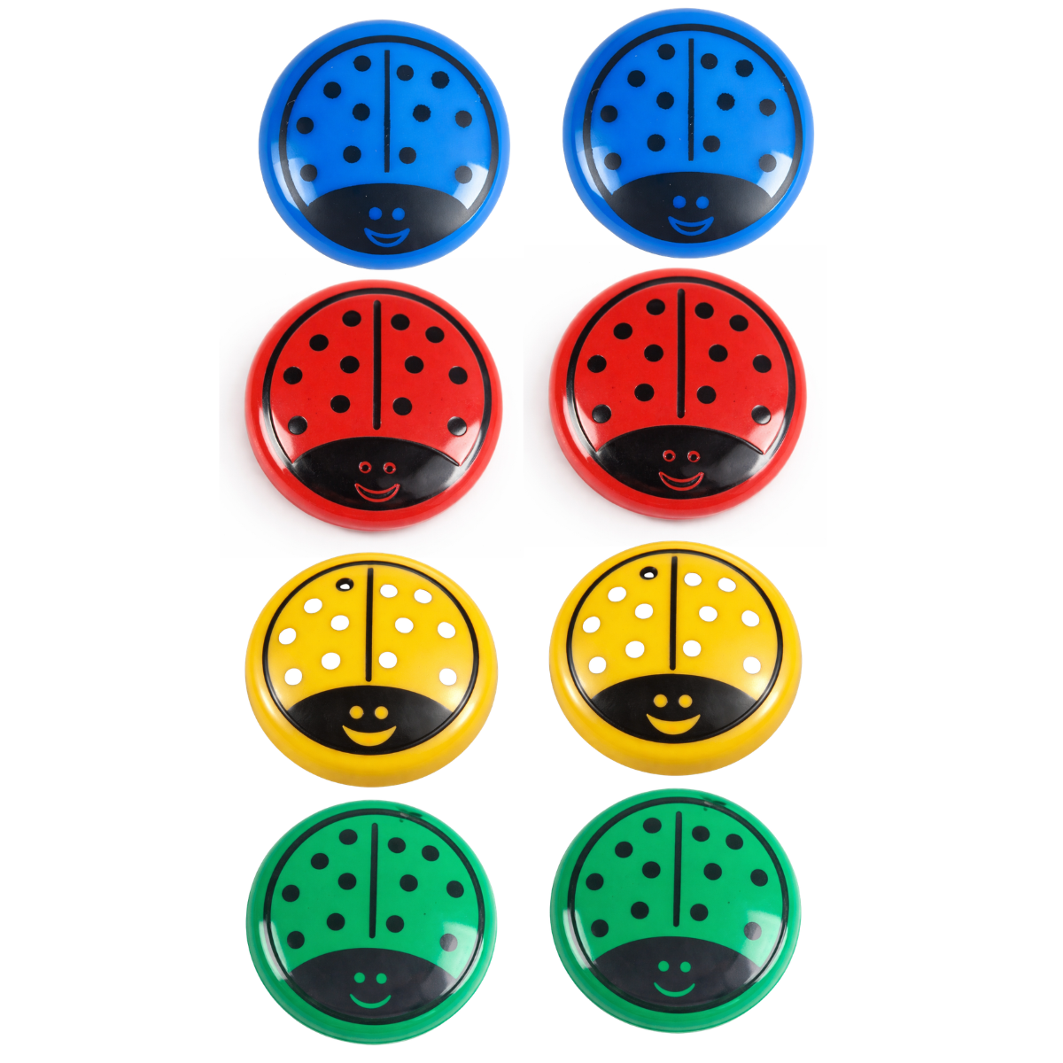 8 Piece Colorful Ladybug Magnet Set - Red, Green, Yellow & Blue - 1-1/2 Inches  - MC6064-8-YX