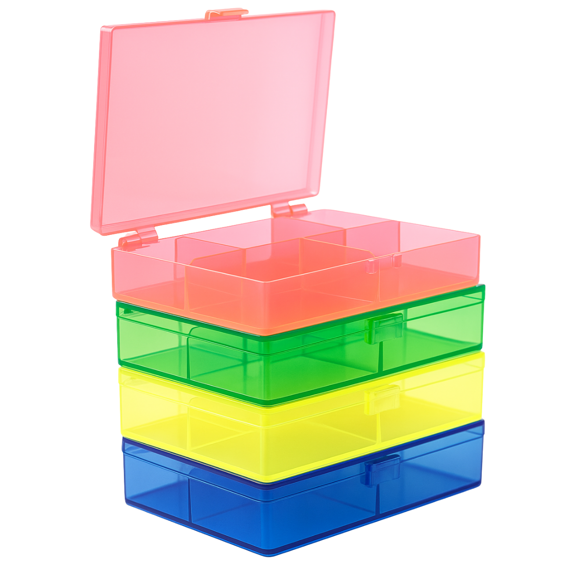 4 Colored Plastic Boxes - TJ-08784