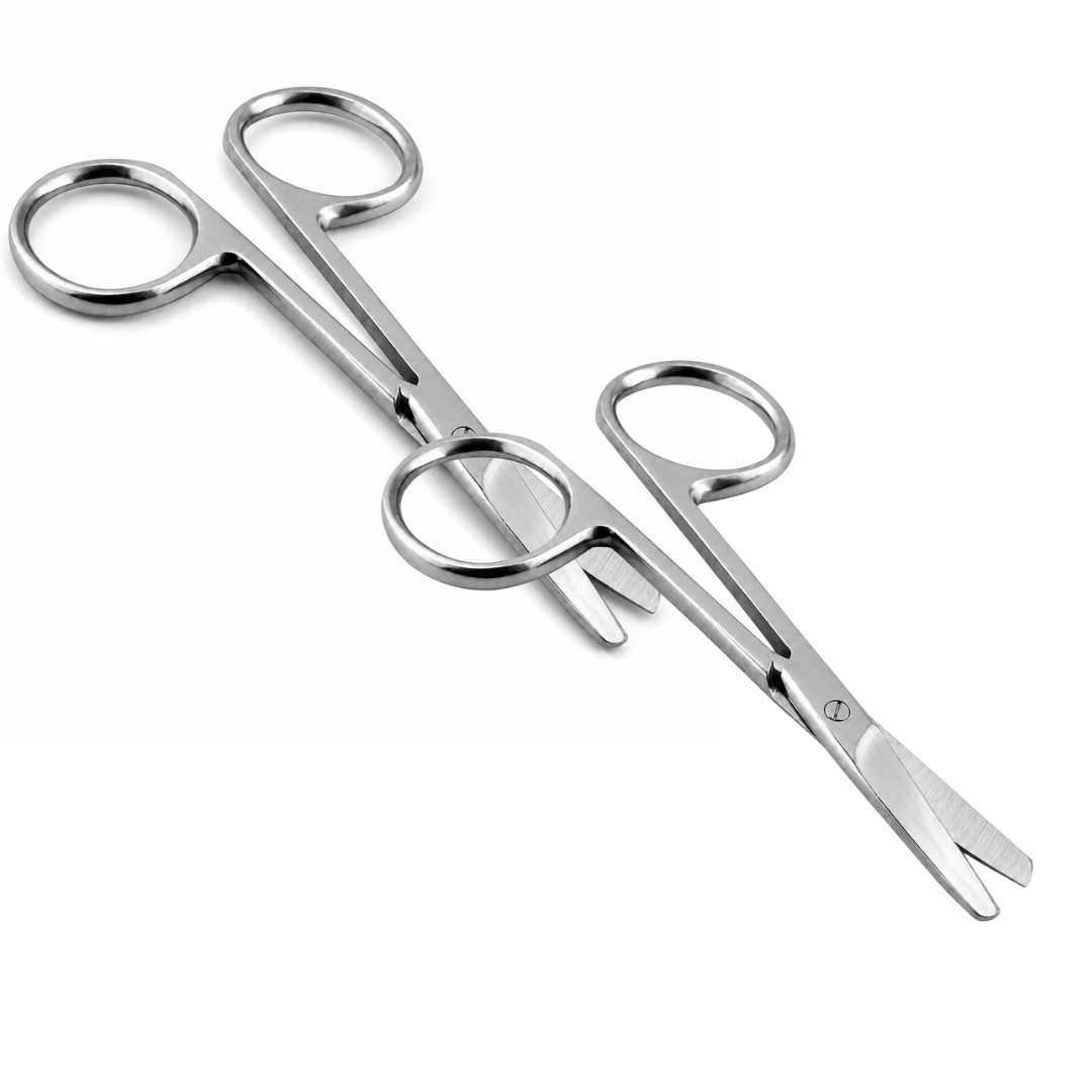 3 Inch Baby Safety Scissors – Stainless Steel Rounded Tip Nail Scissors for Infants & Adults, Pack of 2