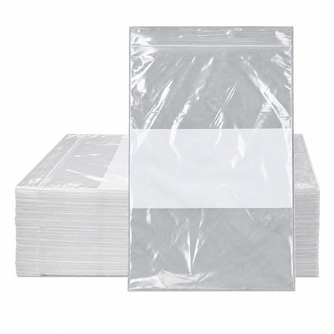 1000-Count 6 x 9 Inch Resealable Plastic Bags with White Write-On Labeling Strip, 1.25 Mil per Side, Reusable Storage Bags for Parts, Crafts and Organization