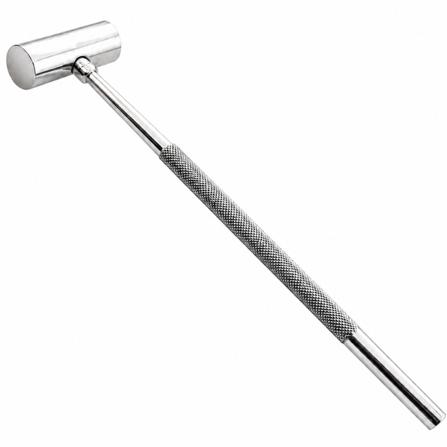 Stainless Steel Jeweler’s Hammer, 8 Inch Metal Craft Hammer with 1/2 Inch Flat Striking Surface, Knurled Non-Slip Handle, Mirror Finish Tool for Jewelry Making, Sheet Metal & Delicate Metal Work - PH-00188