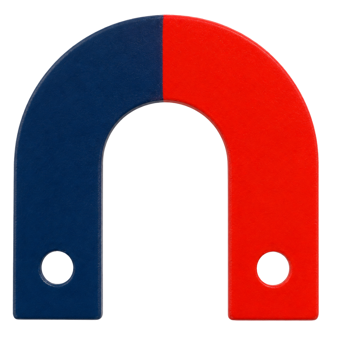 1-1/2 x 1-5/8 Inch Red and Blue Horseshoe Magnet – Compact C-Shaped Magnet for Science Experiments, Classroom Demonstrations and Metal Pickup