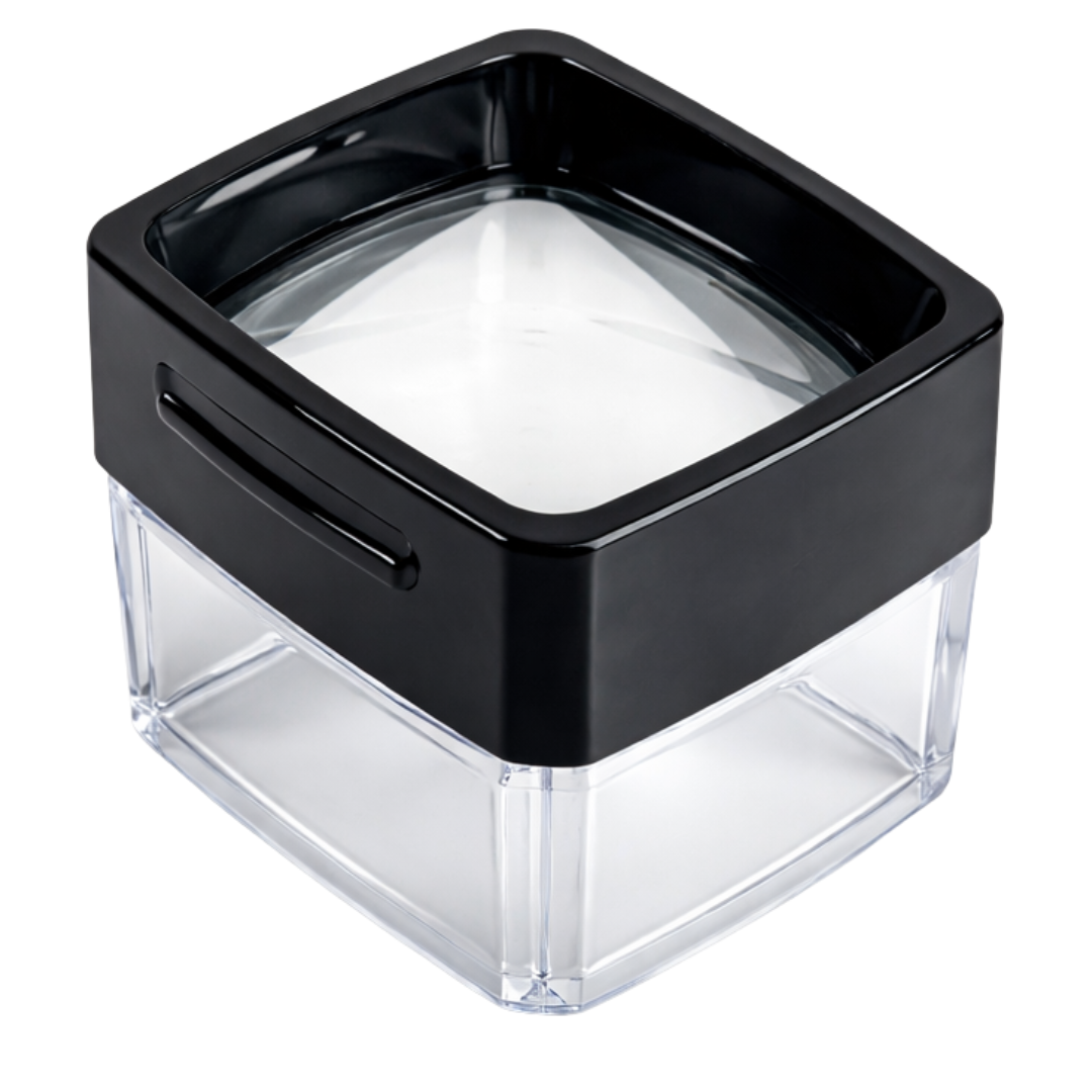 2.75X Printer’s Magnifier Loupe with Clear Plastic Side Panels – Dome Style, Rectangular Lens