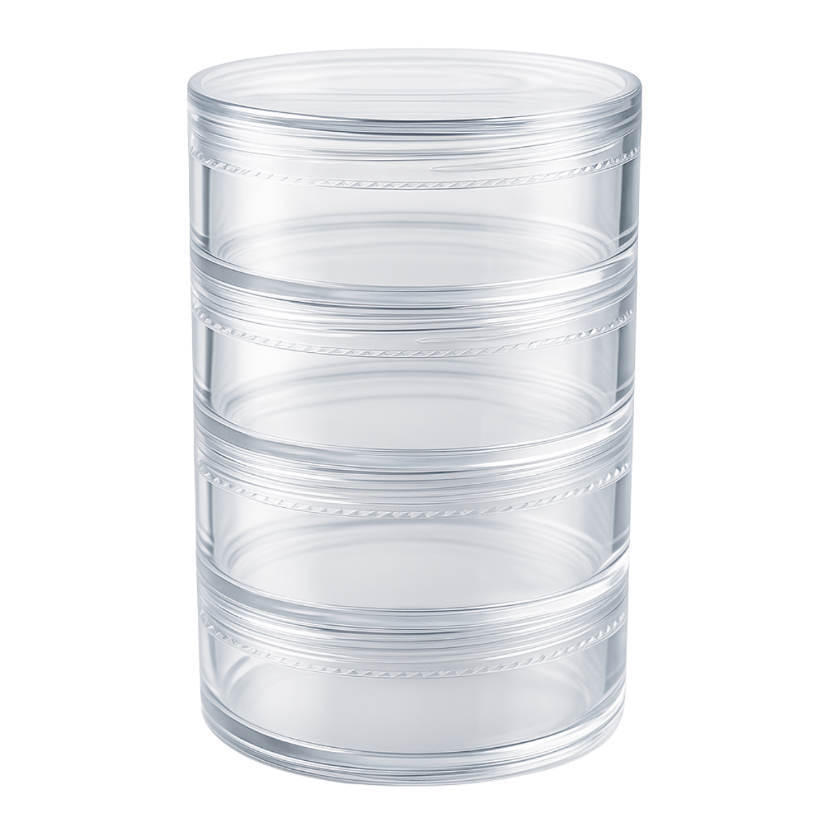 4 Piece Stackable Plastic Round Jars  - TJ05-13704