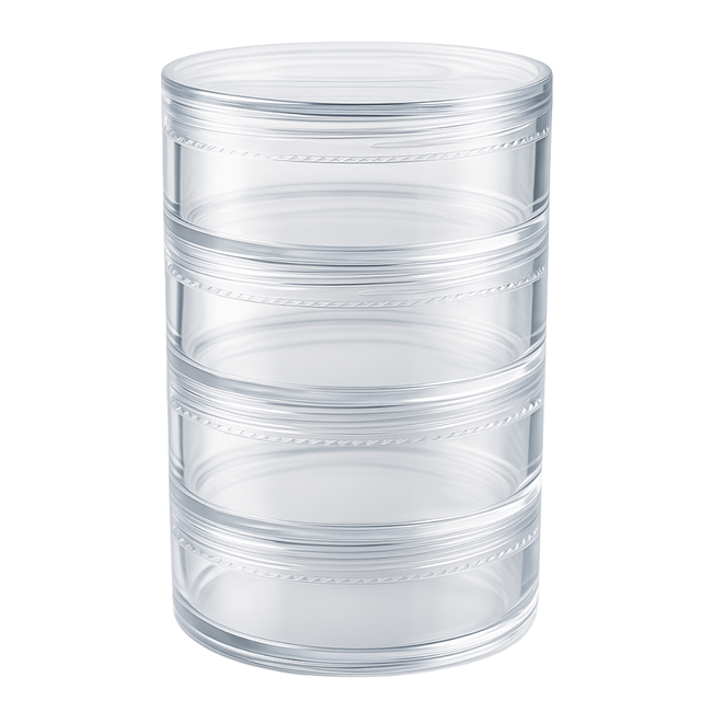 4 Piece Stackable Plastic Round Jars  - TJ05-13704