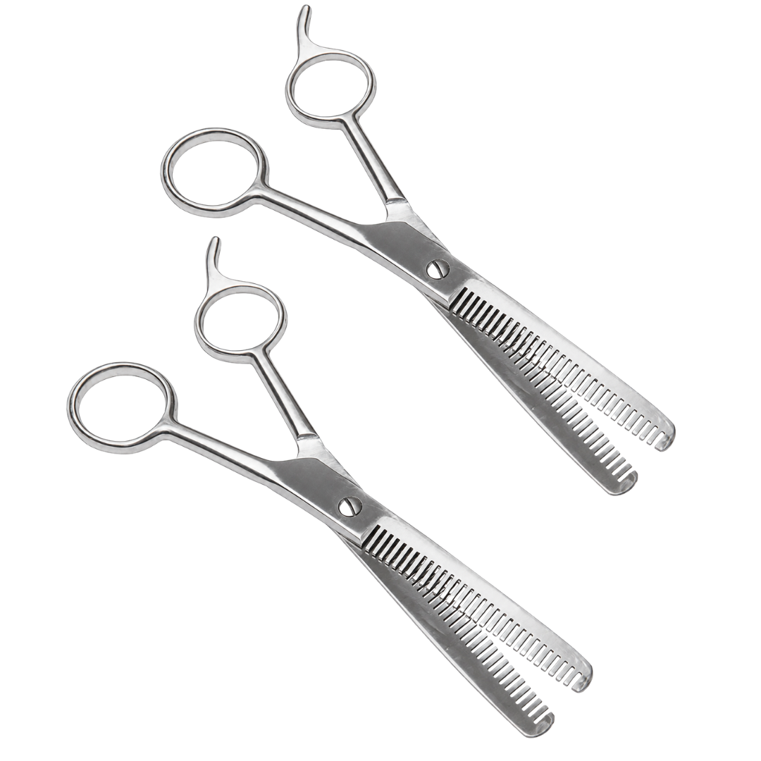 6.5 Inch Hair Thinning Scissors, Stainless Steel Texturizing Shears for Layering, Feathering & Trimming Hair, Single-Sided Thinning Blade with Vinyl Pouch, Pack of 2