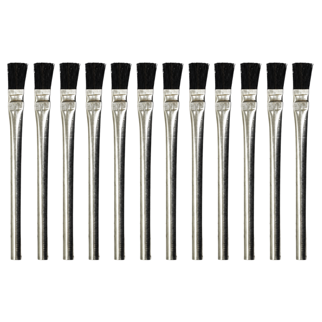 12-Piece 1/2-Inch Acid Brush Set with Horsehair Bristles and Aluminum Handles, 6-Inch Length — TZ63-06307
