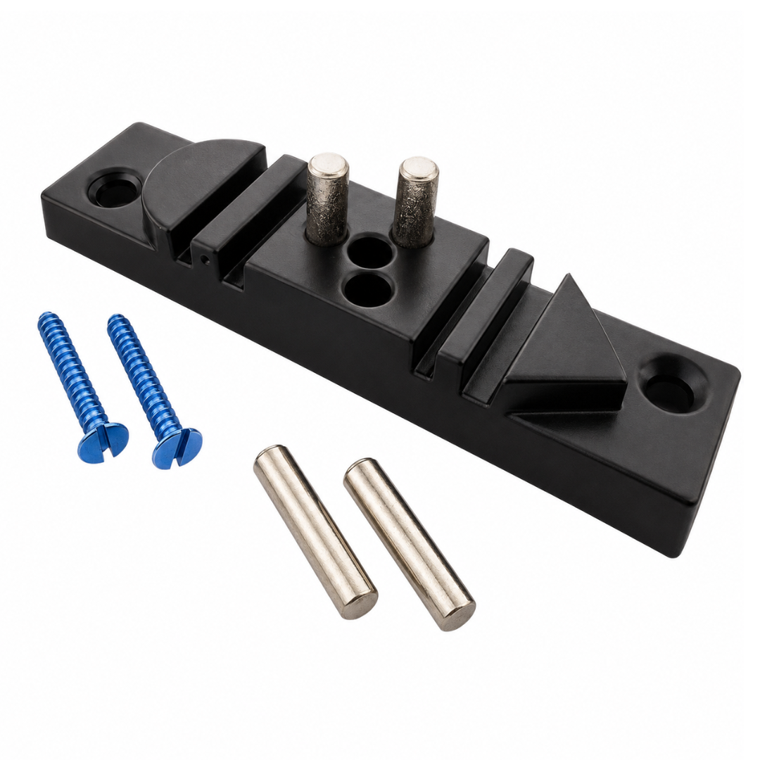 Aluminum Wire-Bending Jig for Workbench or Bench Vise – Mountable Forming Tool with Four Slots, Radius End, Triangular End and Metal Posts – Screws Included – TJ-28698