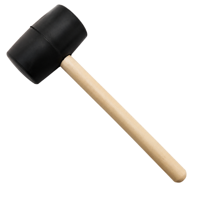 16 oz Rubber Mallet with 11-Inch Solid Wood Handle, Dual 2-Inch Striking Faces for Jewelry, Flooring and Masonry
