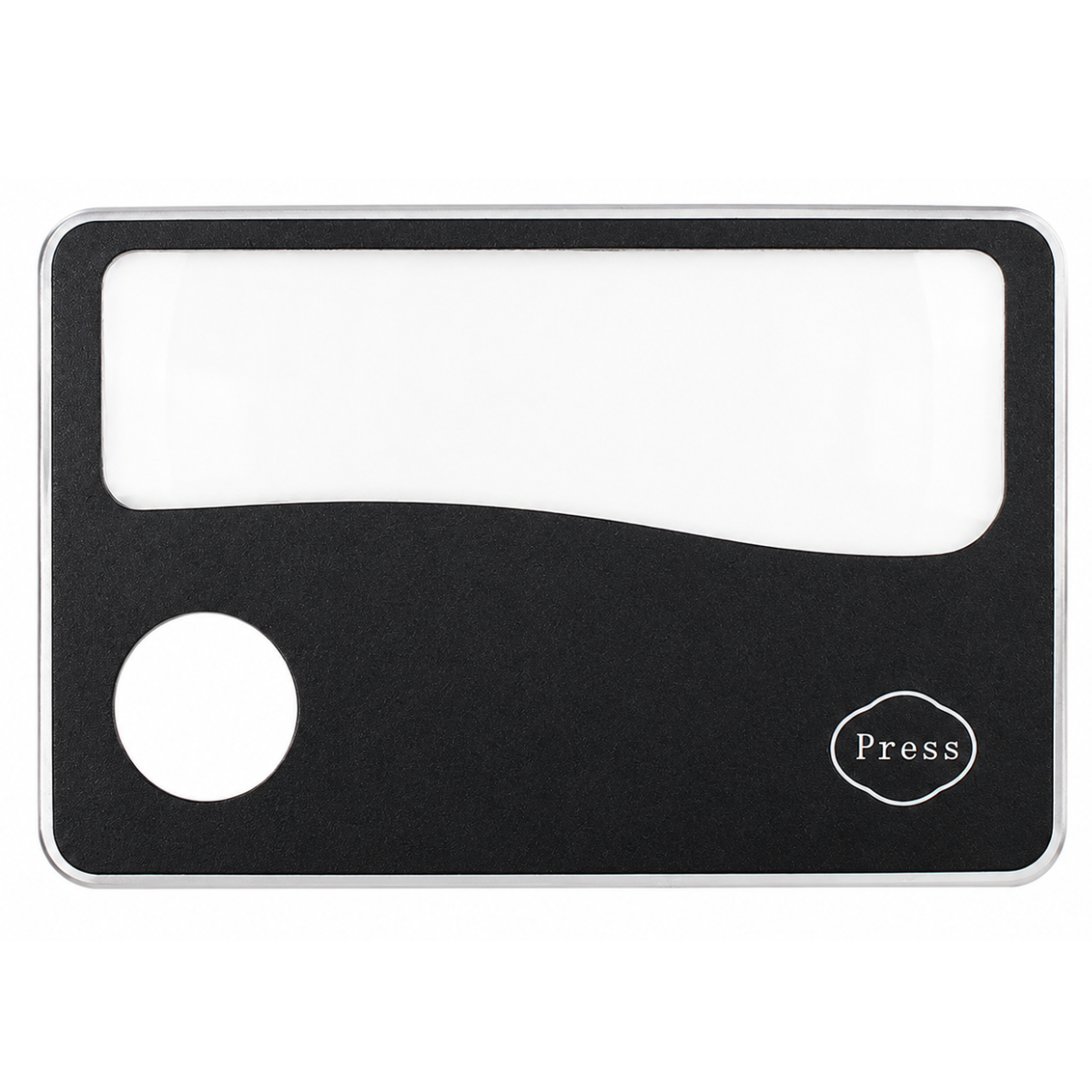 LED Illuminated Wallet Size Magnifier, 3X Credit Card Reading Magnifier with Light, Black Plastic Pocket Magnifying Lens for Menus, Price Tags, Labels, Fine Print – MG-90554