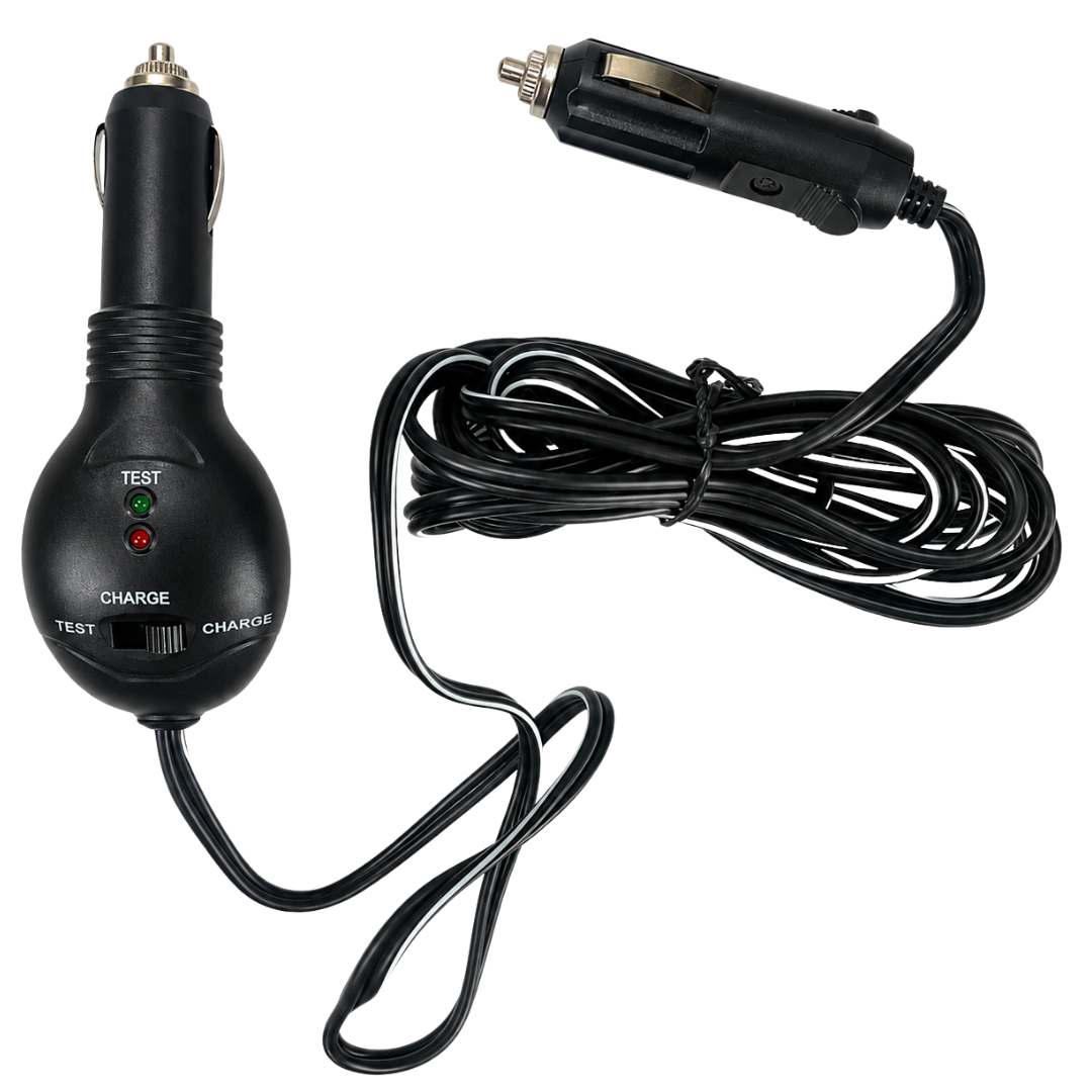 12V Accessory Outlet-to-Outlet Emergency Battery Charging Cable, 14+ Ft Cord with LED Status Lights and Test/Charge Switch, Compact 8.3 Oz – TA-05215