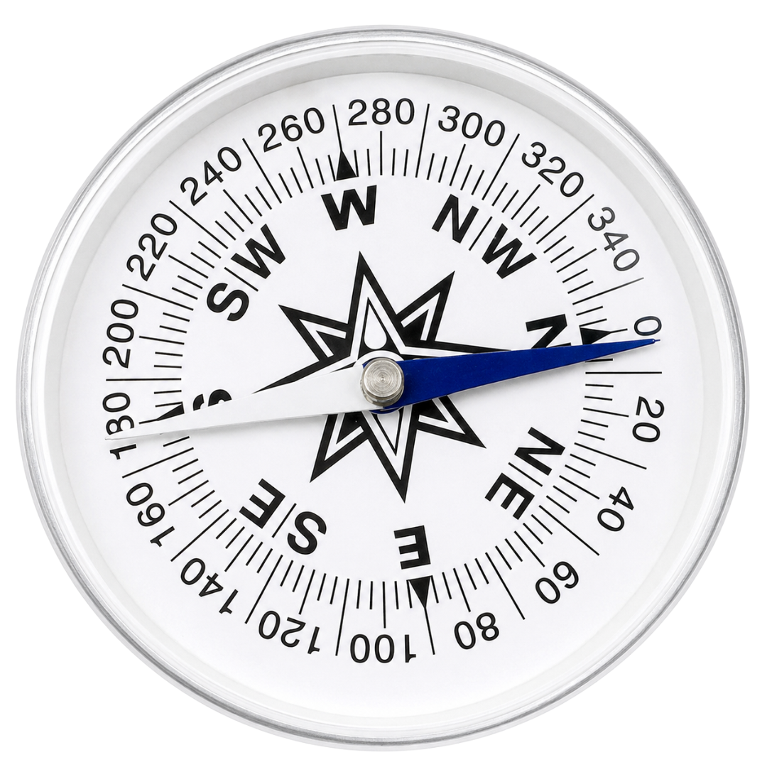 3-Inch Pocket Compass – Easy-to-Read Directional Compass with Aluminum Case, Large White Dial and Dual-Color Magnetic Needle for Hiking, Camping, Orienteering and Travel