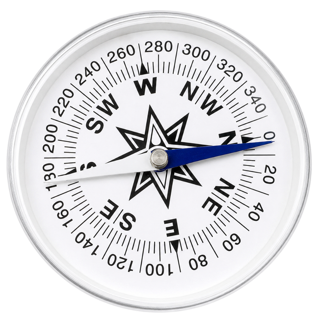 3-Inch Pocket Compass – Easy-to-Read Directional Compass with Aluminum Case, Large White Dial and Dual-Color Magnetic Needle for Hiking, Camping, Orienteering and Travel