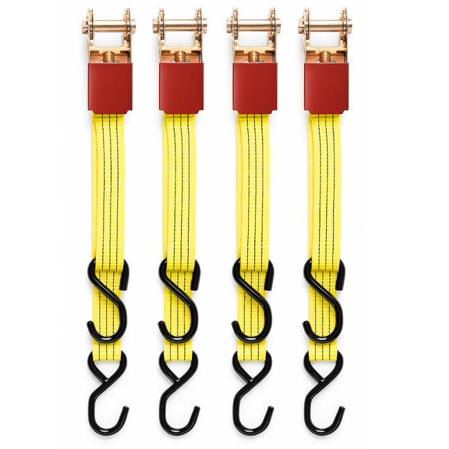 4 Piece Heavy Duty Ratchet Tie Down Set
