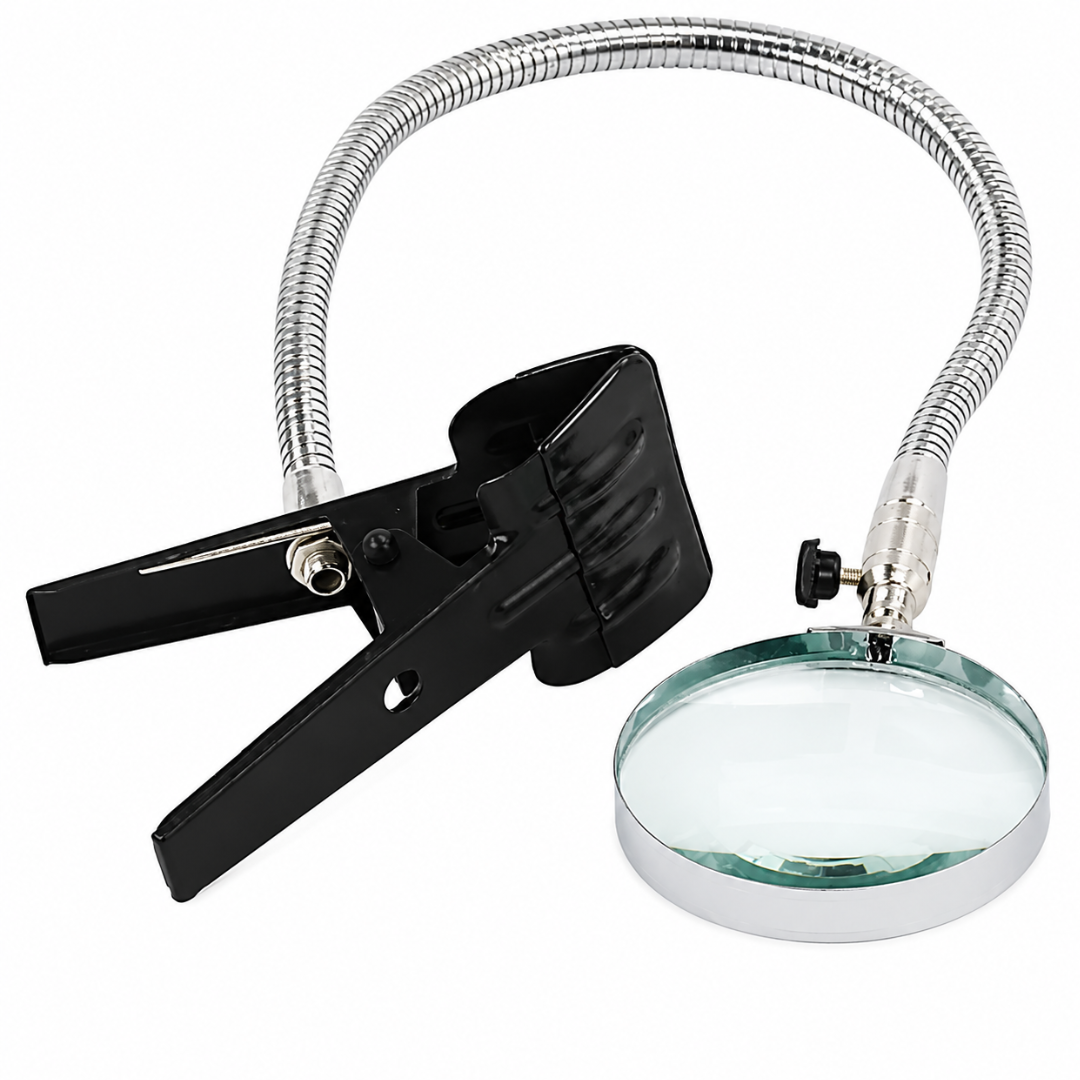3.5-Inch Glass Magnifier with Flexible Gooseneck & Heavy Duty Table Cl ...