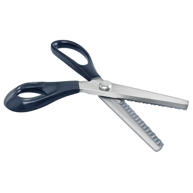 8-Inch Pinking Shears with Scalloped Edge – Heavy-Duty Fabric Cutting Scissors with Plastic Grip Handles for Sewing, Crafts, Paper & Leather